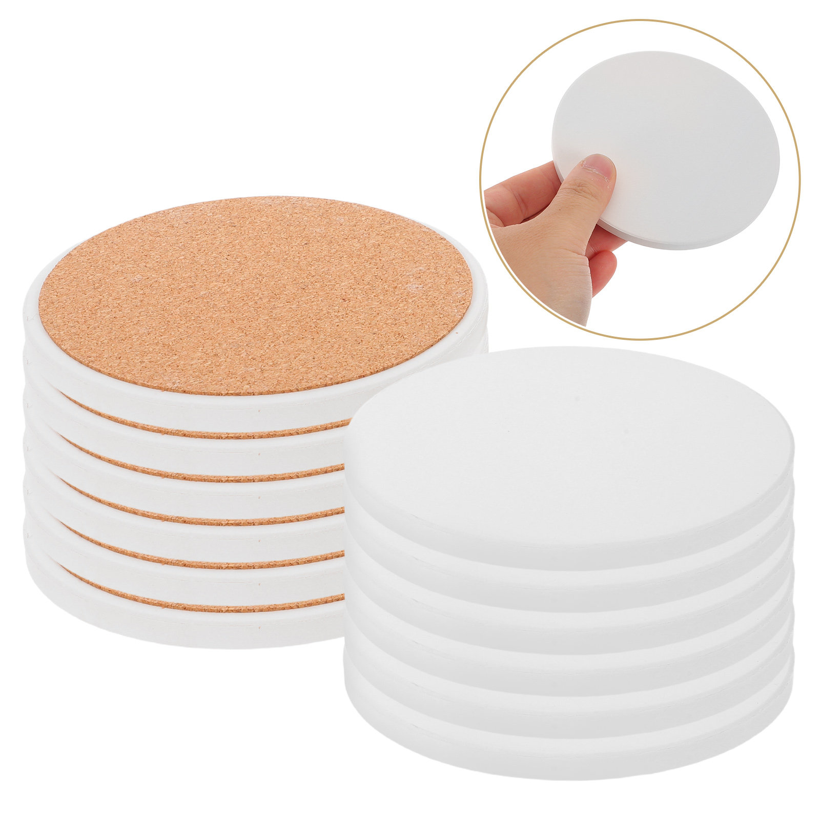 Coaster Sublimation Blank - 12 szt. Podkładek do sublimacji, białe
