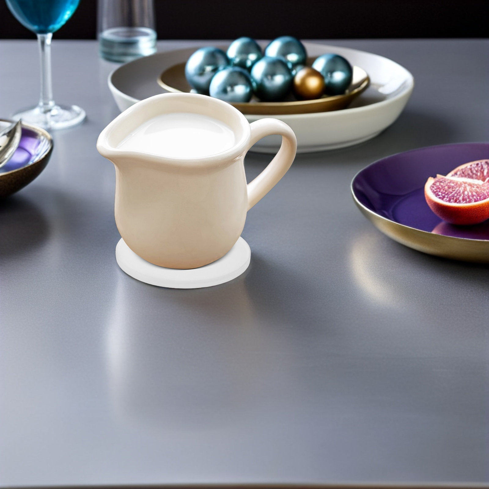 Ceramic Tile Blank - 12 szt. Białe, okrągłe, ceramiczne podkładki
