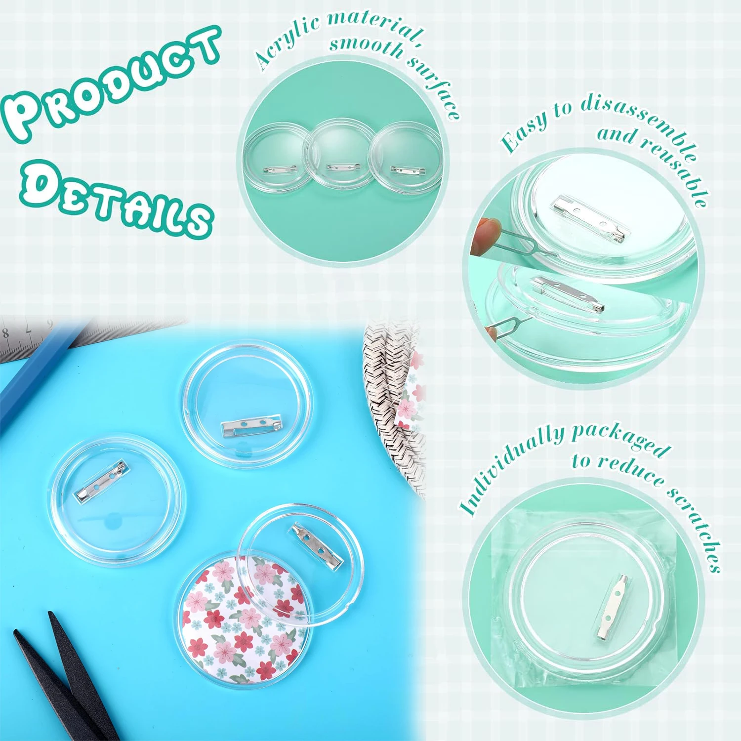 5-20 SZTUK Przyciski z przypin – Button Badge Blank recenzja i cena